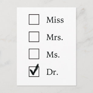 Cartão Postal Dons de doutorado para mulheres