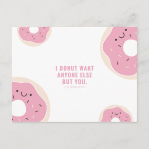 Cartão Postal Donut Rosa e Branco Engraçado