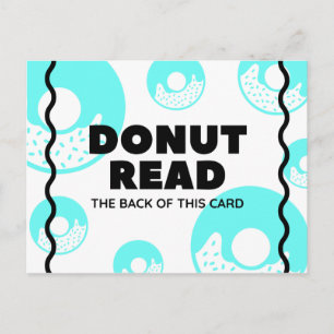 Cartão Postal Donut Turquesa Engraçado