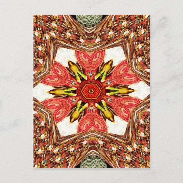 Cartão Postal Doodle Floral Art Impressão (Frente)