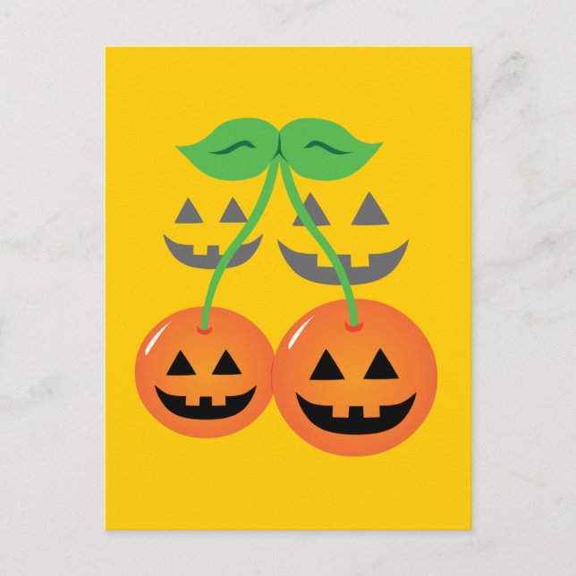Cartão Postal Doom Jack o' Lantern Cherries (Frente)