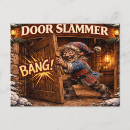 Cartão Postal Door Slammer Icelandic Yule Lad 