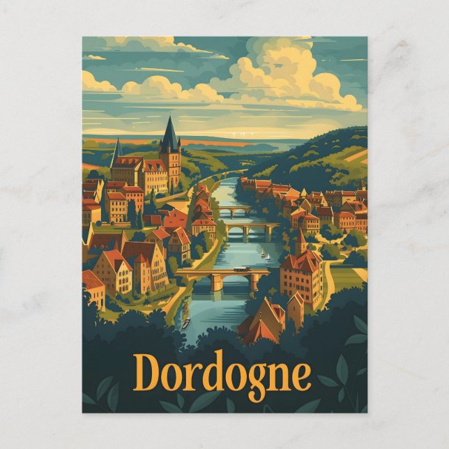 Cartão Postal Dordogne França (Frente)