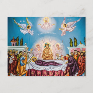 Cartão Postal Dormição do ícone cristão ortodoxo de Theotokos