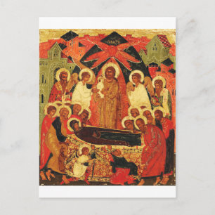 Cartão Postal Dormição do ícone ortodoxo da Mãe de Deus