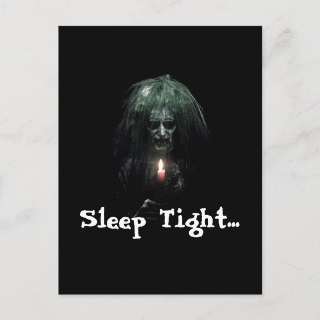 Cartão Postal Dormir Bem... Velha Assustadora (Frente)