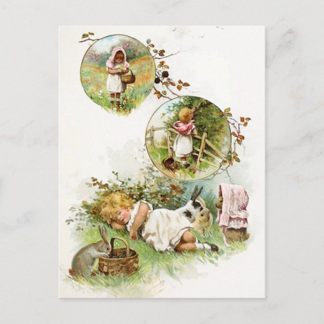 Cartão Postal Dormir e Sonhar com Coelhos Coelhinhos (Frente)