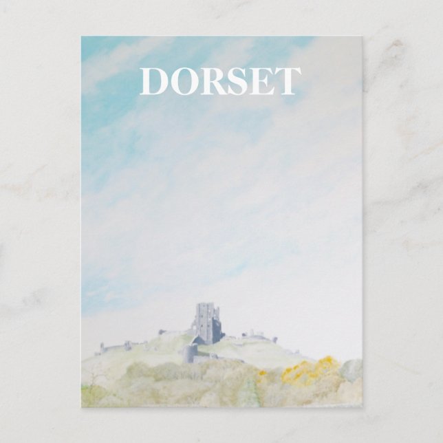 Cartão Postal Dorset, Castelo de Corfe (Frente)