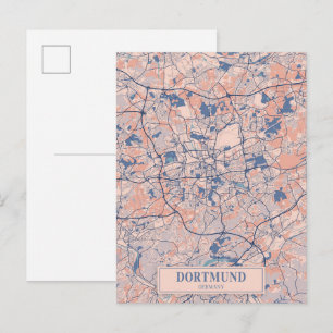 Cartão Postal Dortmund Alemanha Mapa da Cidade Ventilada Viagem