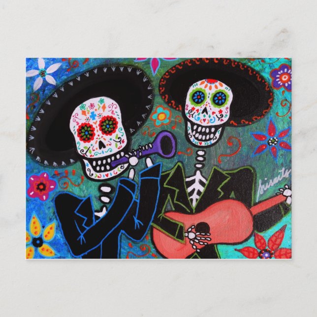 Cartão Postal Dos Amigos Dia de los Muertos (Frente)