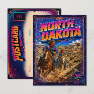 Cartão postal dos anos 80 de North Dakota 80s Retr