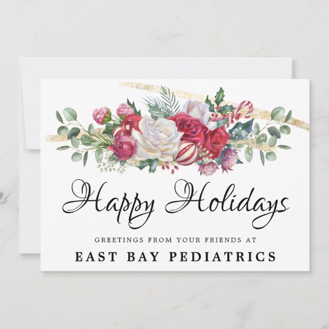 Cartão-postal dos Cartões de natal Greenery de Nat (Frente)