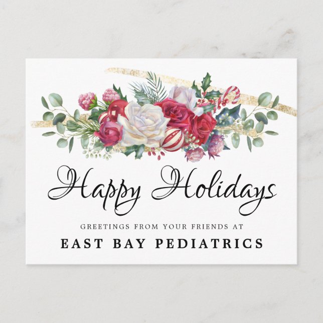 Cartão-postal dos Cartões de natal Greenery de Nat (Frente)