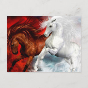 cartão postal dos cavalos-de-fogo
