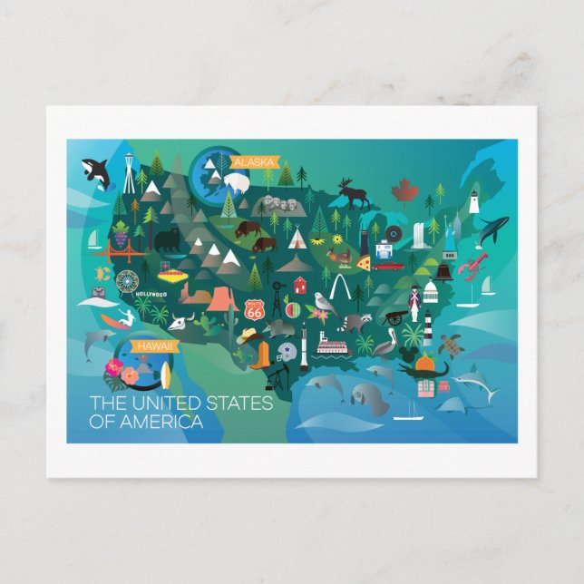Cartão postal dos Estados Unidos (Frente)