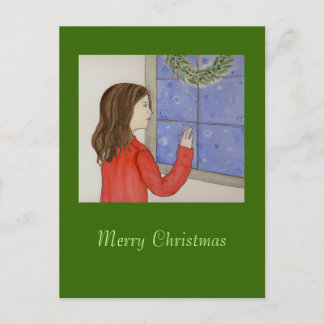 cartão postal dos flocos de neve