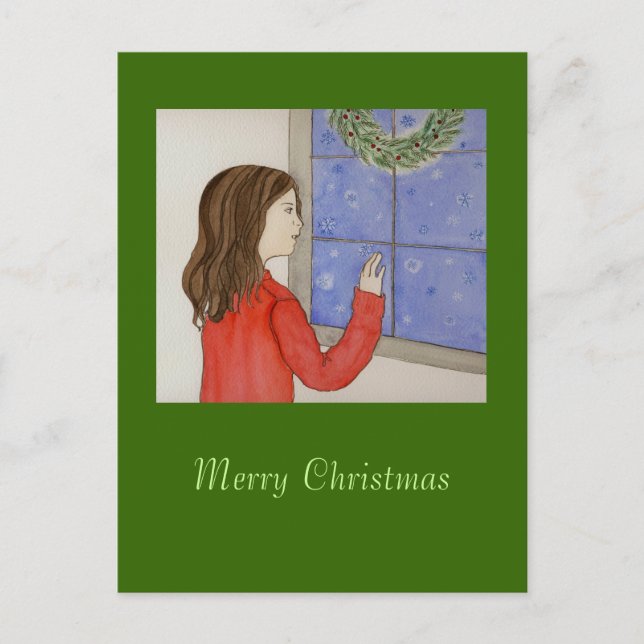 cartão postal dos flocos de neve (Frente)