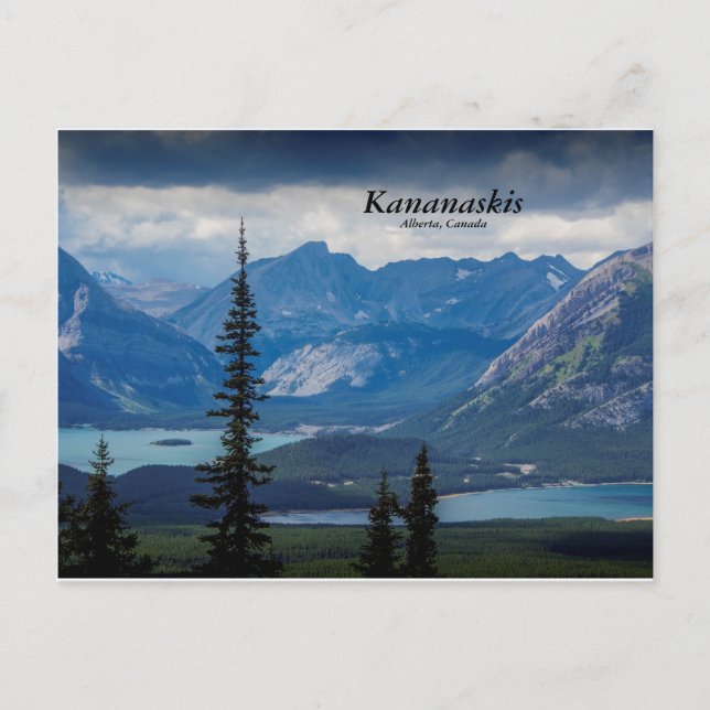 Cartão postal dos Lagos Kananaskis (Frente)