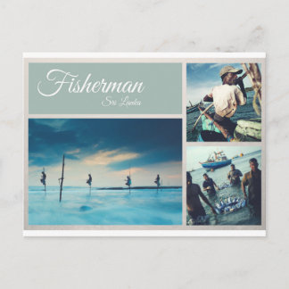 Cartão postal dos pescadores do Sri Lanka