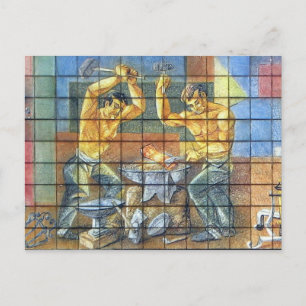 Cartão postal dos trabalhadores do ferro