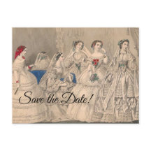 Cartão postal dos Vestidos de Noiva de Godey's 185