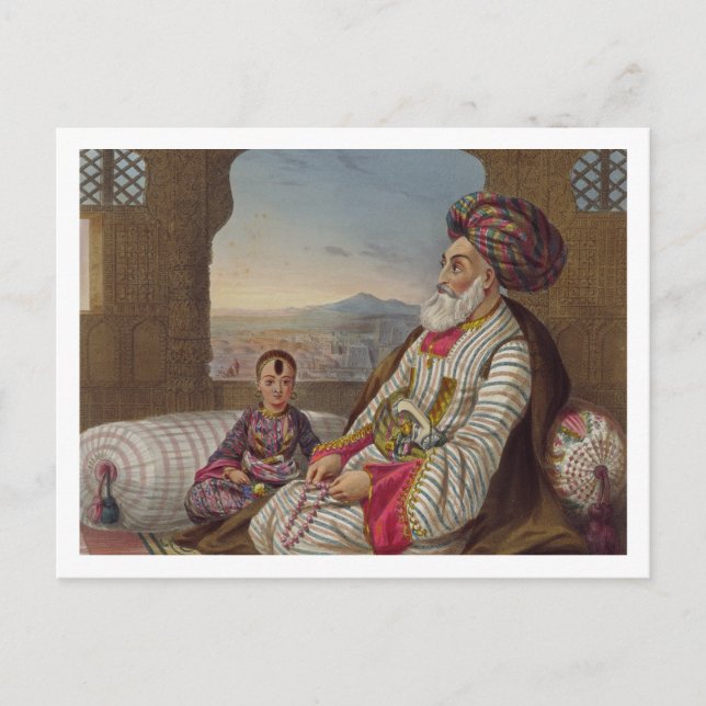 Cartão Postal Dost Mahommed (1793-1863) Rei de Caubul e o seu Y (Frente)