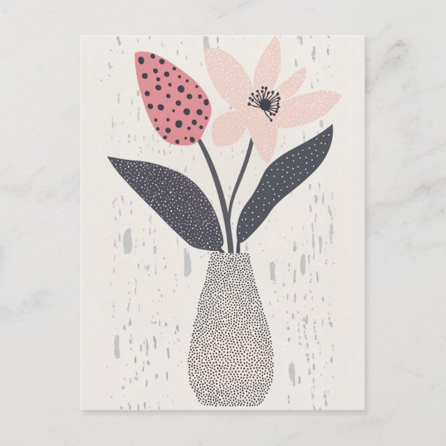 Cartão Postal Dot Dot Flower #003 (Frente)