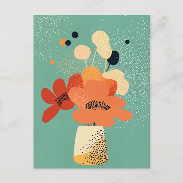 Cartão Postal Dot Dot Flower #011 (Frente)