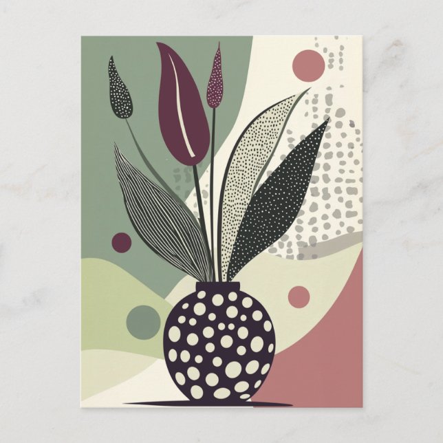 Cartão Postal Dot Dot Flower #021 (Frente)