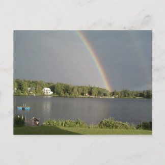 Cartão Postal Doubble Rainbow sobre Coles Pond Walden VT 20 de j