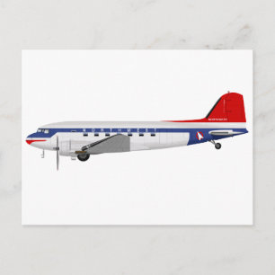 Cartão Postal Douglas DC-3 Skytrem Northwest Airlines