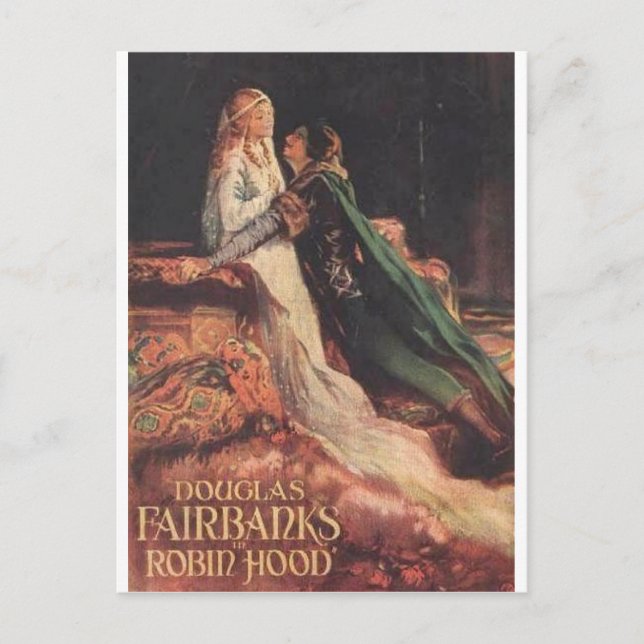 Cartão Postal Douglas Fairbanks como Robin Hood (Frente)