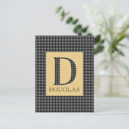 Cartão Postal Douglas Tartan Monograma D