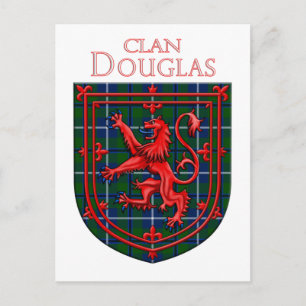Cartão Postal Douglas Tartan Xadrez Escocês Leão Rampante