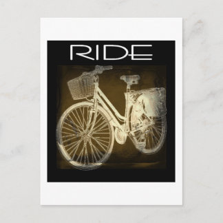 Cartão Postal Dourada bicicleta Vintage