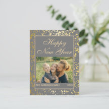 Dourada brilhante Cinza de Ano Novo Foto Escura