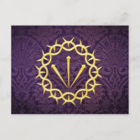 Dourada Coroa De Espinhos Em Fundo Roxo Escuro