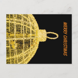 Cartão Postal Dourada decoração de Natal