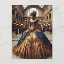 Cartão Postal Dourada Princesa Steampunk Victorian Industrial