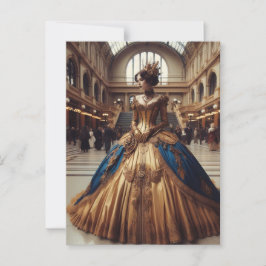 Cartão Postal Dourada Princesa Steampunk Victorian Industrial
