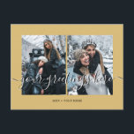 Cartão Postal Douradas 2 fotos personalizadas saudações universa<br><div class="desc">Personalizada cor dourada 2 melhores amigos, casamentos ou fotos de família Universal Saudações Cartões postais com uma colagem de fotos na moda com 2 imagens personalizadas, sua mensagem de saudações em uma fonte elegante de script manuscrito, seu nome, data, ano, mensagem no verso em uma fonte sans serif moderna e...</div>