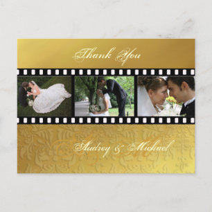 Cartão Postal Dourado casamento Barroco
