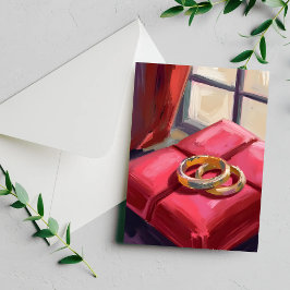 Cartão Postal Dourado Casamento Cobra d'água