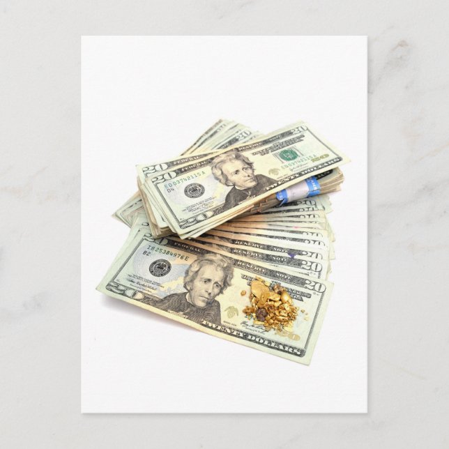 Cartão Postal Dourado E Dinheiro (Frente)