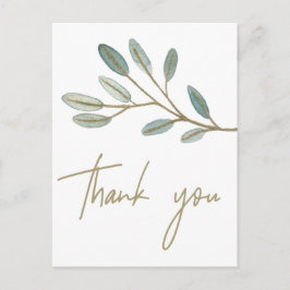 Cartão Postal Dourado Eucalyptus Veed Obrigado