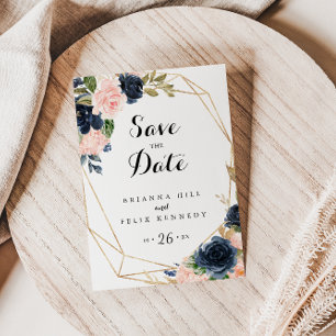 Cartão Postal Dourado Geométrico Floral de Inverno Elegante Salv