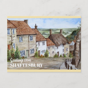 Cartão Postal Dourado Hill, Shaftesbury, Dorset Watercolor Paint