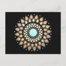 Cartão postal Dourado Lotus Floral Mandala