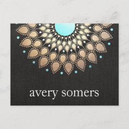Cartão postal Dourado Lotus Floral Mandala