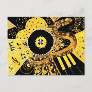 Cartão Postal Dourado musical.